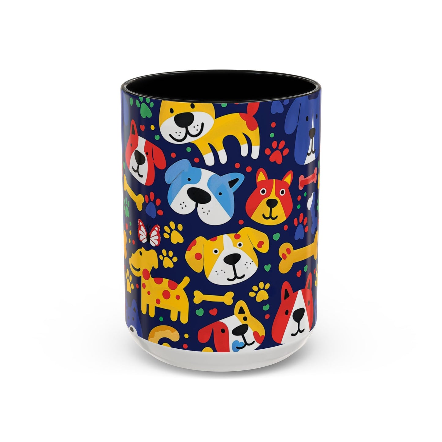 Whimsical Dog-Themed Coffee Mug, Fun Pet Lover Gift, Colorful Animal Cup, Unique Housewarming Present, Dog Owner Accessories