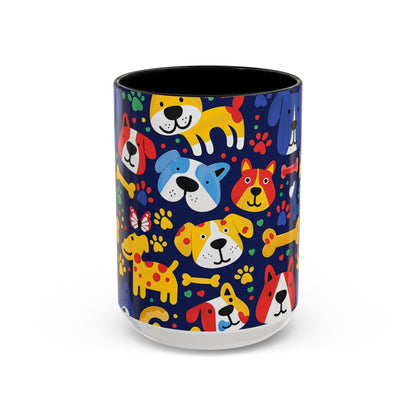 Whimsical Dog-Themed Coffee Mug, Fun Pet Lover Gift, Colorful Animal Cup, Unique Housewarming Present, Dog Owner Accessories