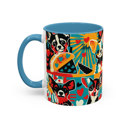 Viva Chihuahua Pop Art Mug, Colorful Fiesta Dog Coffee Cup, Fun Mexican Dog Lover Gift