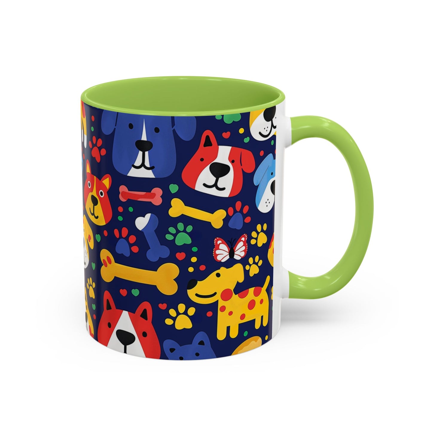Whimsical Dog-Themed Coffee Mug, Fun Pet Lover Gift, Colorful Animal Cup, Unique Housewarming Present, Dog Owner Accessories