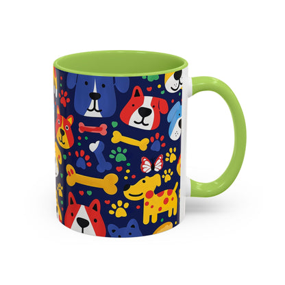 Whimsical Dog-Themed Coffee Mug, Fun Pet Lover Gift, Colorful Animal Cup, Unique Housewarming Present, Dog Owner Accessories