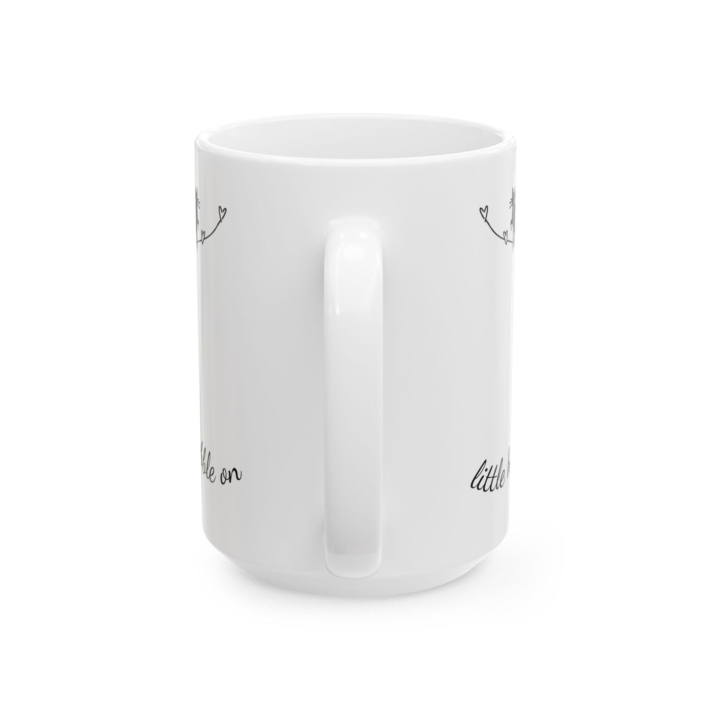 Wobbly Cat Awareness Mug - Print of Hand-Drawn Line Art, Cerebellar Hypoplasia Support, Minimalist Kitten Coffee Cup