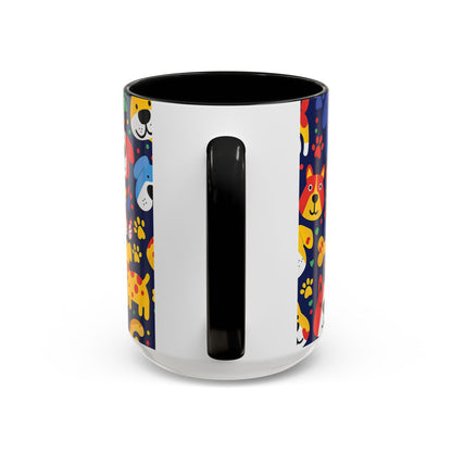 Whimsical Dog-Themed Coffee Mug, Fun Pet Lover Gift, Colorful Animal Cup, Unique Housewarming Present, Dog Owner Accessories