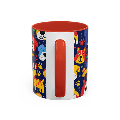 Whimsical Dog-Themed Coffee Mug, Fun Pet Lover Gift, Colorful Animal Cup, Unique Housewarming Present, Dog Owner Accessories