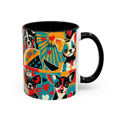 Viva Chihuahua Pop Art Mug, Colorful Fiesta Dog Coffee Cup, Fun Mexican Dog Lover Gift