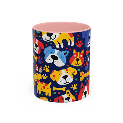 Whimsical Dog-Themed Coffee Mug, Fun Pet Lover Gift, Colorful Animal Cup, Unique Housewarming Present, Dog Owner Accessories