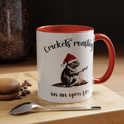 Crickets Roasting Bearded Dragon Christmas Mug Funny Reptile Lover Gift Lizard Holiday Coffee Cup Cute Beardie Pet Present