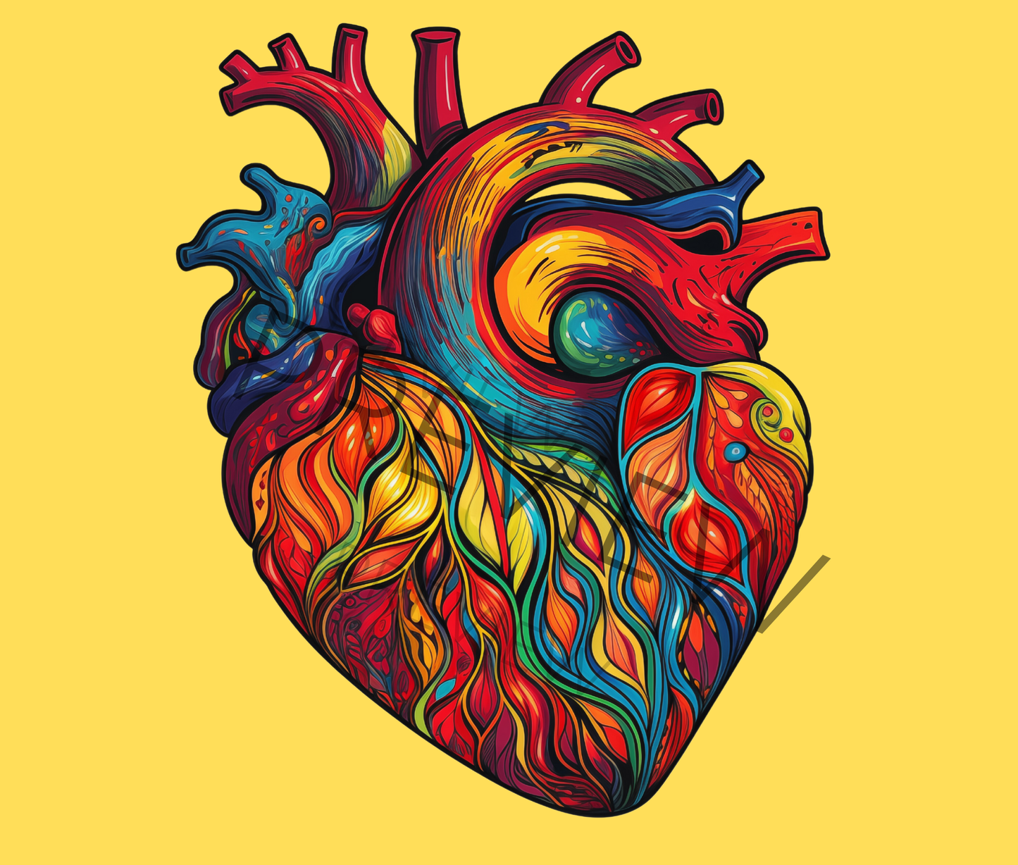 Groovy Human Heart | Anatomy Clipart | Heart Clipart | Medical Graphics | Anatomic Heart | Valentines Art | Medical Png Svg | Commercial Use