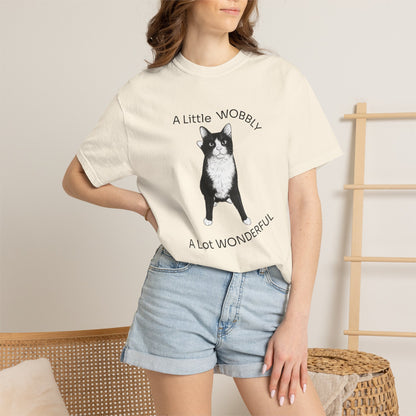 A Little Wobbly A Lot Wonderful Shirt - Cerebellar Hypoplasia Cat T-Shirt - Hopper Cat Tee
