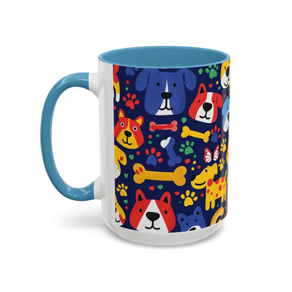 Whimsical Dog-Themed Coffee Mug, Fun Pet Lover Gift, Colorful Animal Cup, Unique Housewarming Present, Dog Owner Accessories