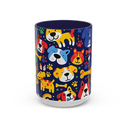 Whimsical Dog-Themed Coffee Mug, Fun Pet Lover Gift, Colorful Animal Cup, Unique Housewarming Present, Dog Owner Accessories