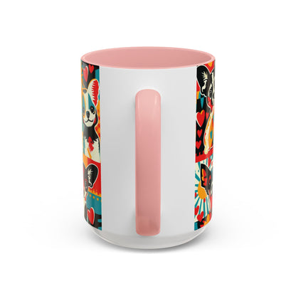 Viva Chihuahua Pop Art Mug, Colorful Fiesta Dog Coffee Cup, Fun Mexican Dog Lover Gift