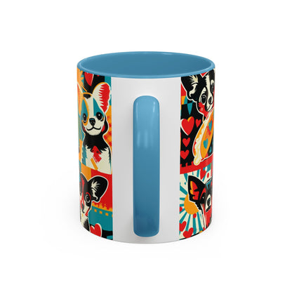 Viva Chihuahua Pop Art Mug, Colorful Fiesta Dog Coffee Cup, Fun Mexican Dog Lover Gift