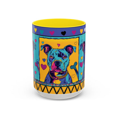 Colorful Pit Bull Pop Art Mug | Dog Lover Gift | Accent Coffee Mug 11oz 15oz