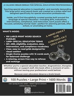 Large Print Word Search: A Stress-Relief MIND FIDGET Puzzle Book for Focus & Calm - A Special Educator's Pick: 100 Stress-Relief Puzzles • 1,600 Words for Relaxation and Mental Reset