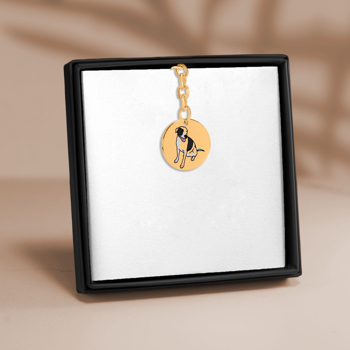 Pou Coin Keychain – Dog Lover Keepsake – Gold Pet Portrait Keychain – Pou Collection