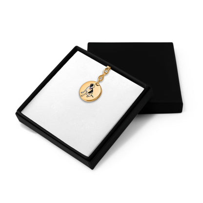Pou Coin Keychain – Dog Lover Keepsake – Gold Pet Portrait Keychain – Pou Collection