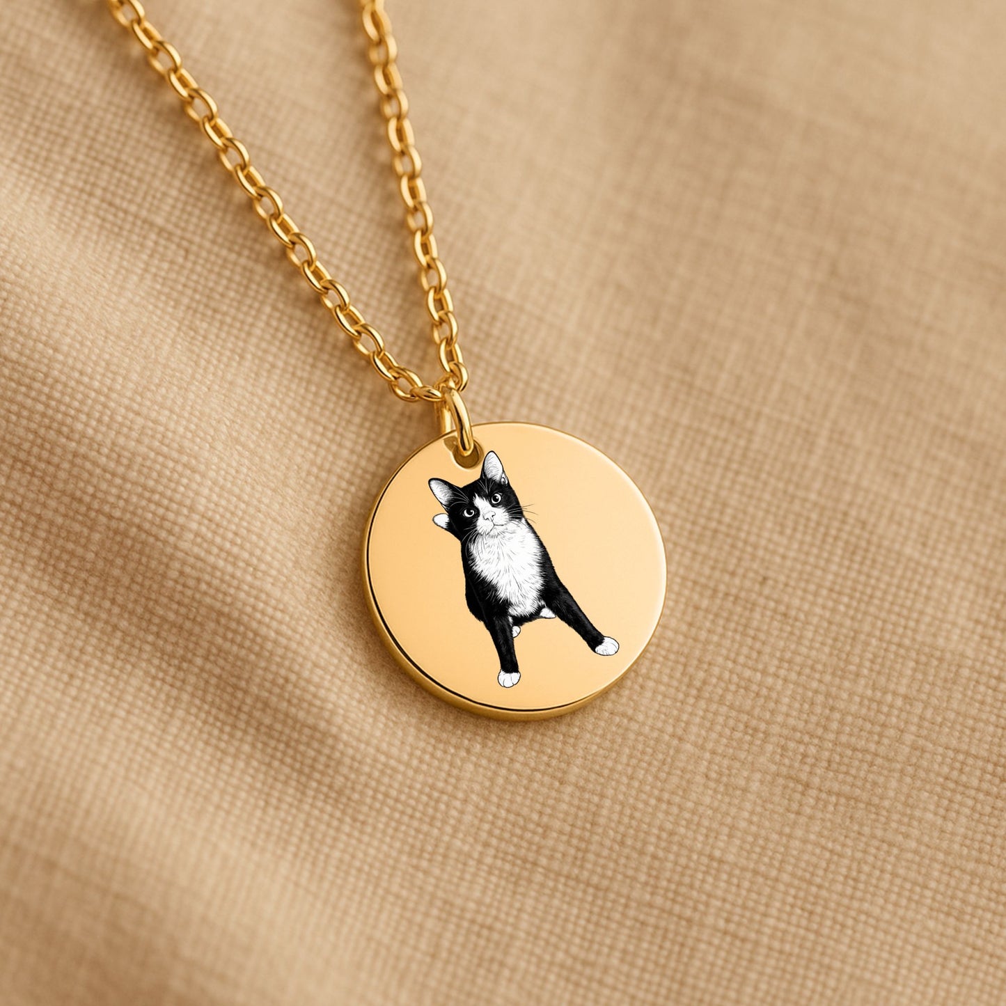 Hopper the Wobbly Cat Coin Necklace | Tuxedo Cat | Cerebellar Hypoplasia Awareness | Cat Lover Gift