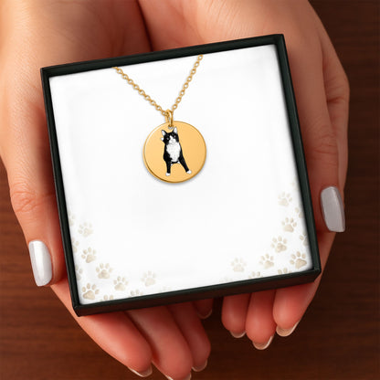 Hopper the Wobbly Cat Coin Necklace | Tuxedo Cat | Cerebellar Hypoplasia Awareness | Cat Lover Gift