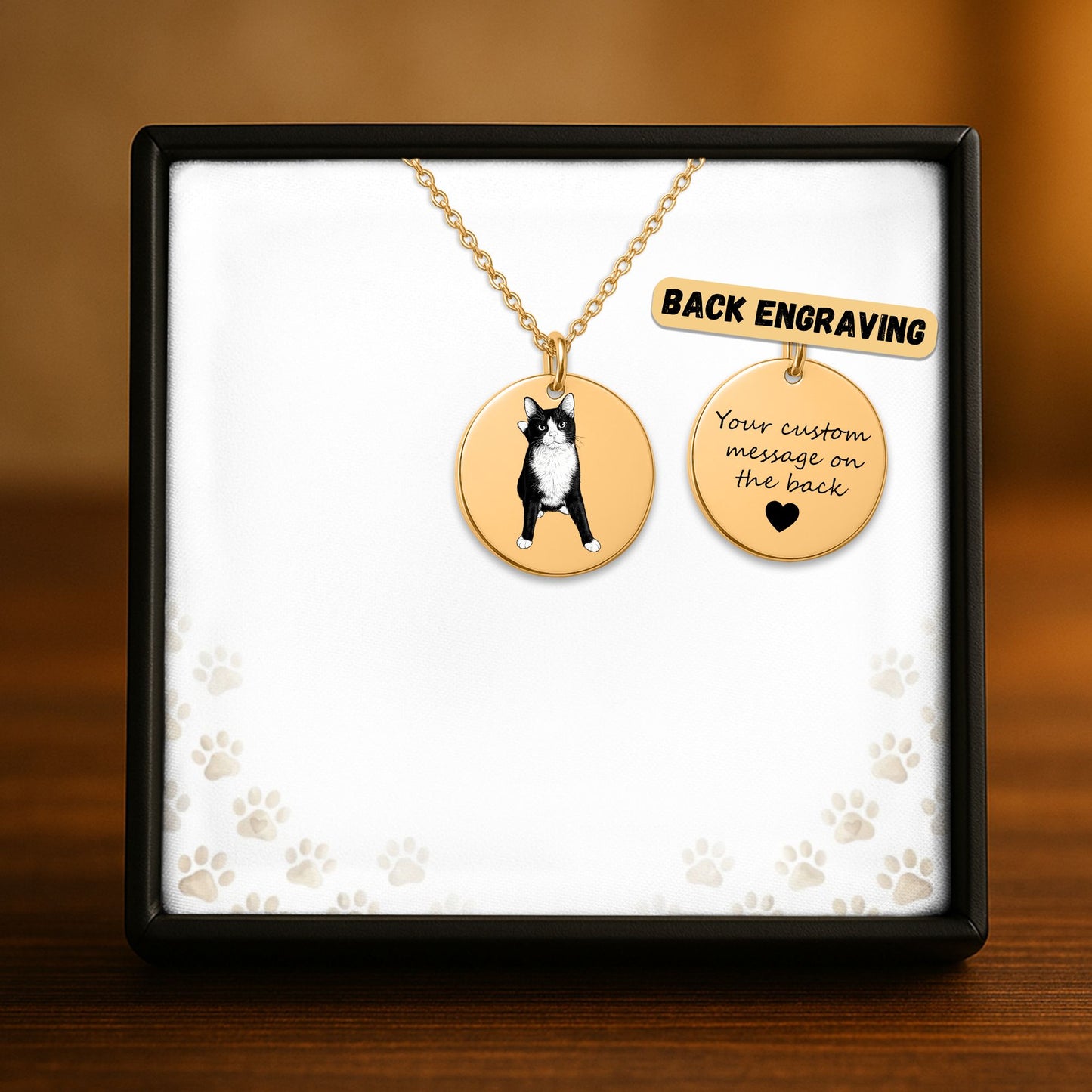 Hopper the Wobbly Cat Coin Necklace | Tuxedo Cat | Cerebellar Hypoplasia Awareness | Cat Lover Gift