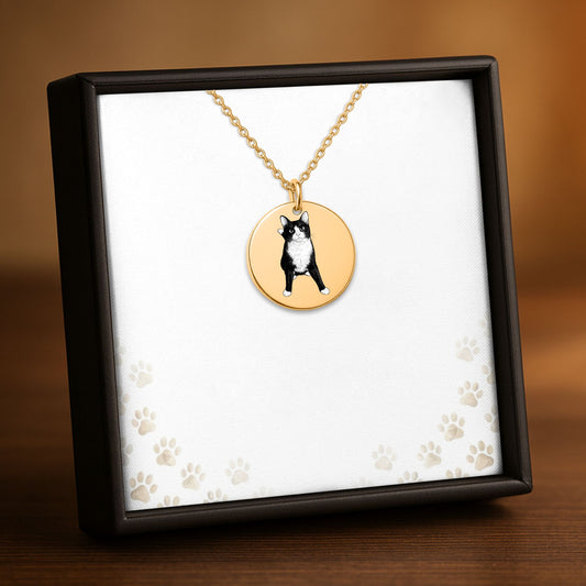 Hopper the Wobbly Cat Coin Necklace | Tuxedo Cat | Cerebellar Hypoplasia Awareness | Cat Lover Gift