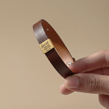 Fear Not For I Am With You Isaiah 41:10 Leather Scripture Bracelet Christian Encouragement Gift