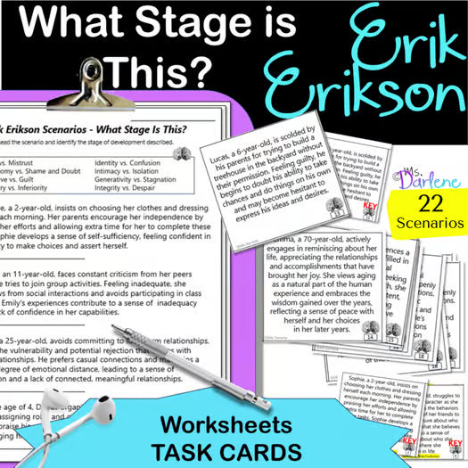 Erik Erikson Scenarios | What Stage is This? | Challenge | Worksheet | Task Cards
