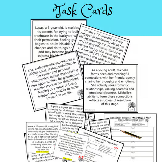 Erik Erikson Scenarios | What Stage is This? | Challenge | Worksheet | Task Cards