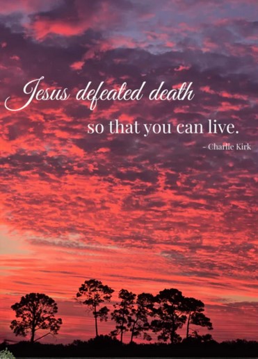Christian Sunrise Wall Art | “Jesus Defeated Death” Faith Quote | Inspirational Photography Print