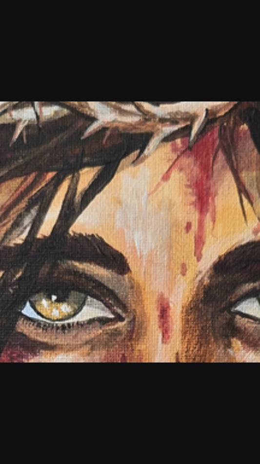 Jesus Portrait Art Print | Crown of Thorns Christian Wall Art | Religious Decor | Faith Inspired Artwork