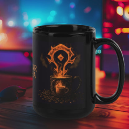 Lok’tar Mocha Mug – Horde Coffee Cup, Fiery Gaming Art, Coffee Gift, Gamer Café Mug, Geeky Mocha Lover Gift
